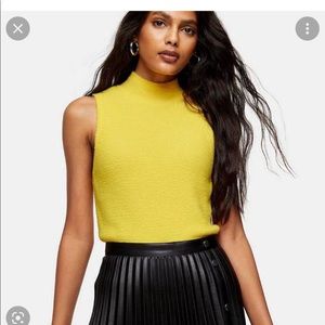 Topshop Sleeveless Fluffy Funnel Neck Tank